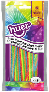 Huer Pocket Pals Sour Rainbow Streamers 12/70g - Candy -  - Tevan Enterprises - Canadian Wholesale Confections