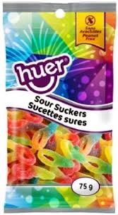 Huer Pocket Pals Sour Suckers 12/75g - Candy -  - Tevan Enterprises - Canadian Wholesale Confections