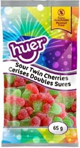 Huer Pocket Pals Sour Twin Cherries 12/75g - Candy -  - Tevan Enterprises - Canadian Wholesale Confections