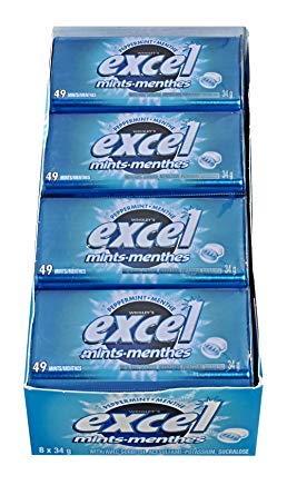 Excel Mints Peppermint 8/34g - Mints -  - Tevan Enterprises - Canadian Wholesale Confections