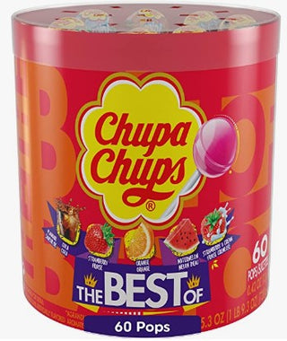 Chupa Chups Lollipop Drum 8/60ct - Candy -  - Tevan Enterprises - Canadian Wholesale Confections