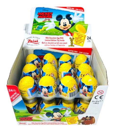 Zaini Mickey Mouse Chocolate Eggs 24/20g