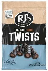 RJ's Black Licorice Chocolate Twists 12/280g