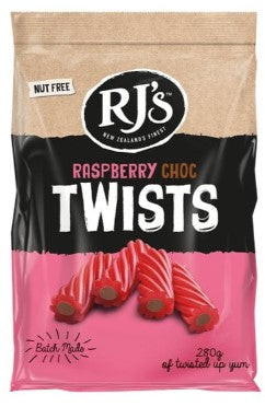 RJ's Raspberry Licorice Chocolate Twists 12/280g