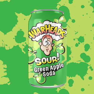 Warheads Soda Sour Green Apple 12/355ml