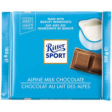 Ritter Sport Alpine Milk Chocolate 100g, 12's, Chocolate and Chocolate Bars, Terra Foods, [variant_title] - Tevan Enterprises