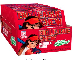 Big League Chew Strawberry 12/60g - Gum -  - Tevan Enterprises - Canadian Wholesale Confections