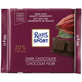 Ritter Sport Dark Chocolate 50% Cocoa 12/100g - Chocolate and Chocolate Bars -  - Tevan Enterprises - Canadian Wholesale Confections