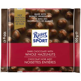 Ritter Sport Dark Whole Hazelnuts 10/100g - Chocolate and Chocolate Bars -  - Tevan Enterprises - Canadian Wholesale Confections