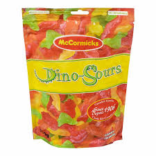 McCormicks Dino Sours zipper bags 12/300g - Candy -  - Tevan Enterprises - Canadian Wholesale Confections