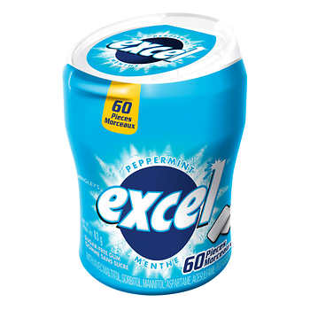 Excel Peppermint Bottles 60pc 6/bx, Gum, Wrigley, [variant_title] - Tevan Enterprises
