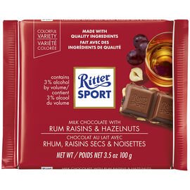 Ritter Sport Rum Raisin & Hazelnuts 12/100g - Chocolate and Chocolate Bars -  - Tevan Enterprises - Canadian Wholesale Confections