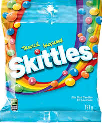 Skittles Tropical peg bag 12/191g - Candy -  - Tevan Enterprises - Canadian Wholesale Confections