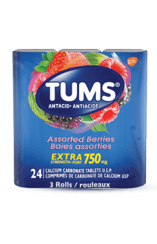 Tums extra strength assorted berries. 3 rolls x 12 per box, Antacid, Tevan Enterprises Ltd., [variant_title] - Tevan Enterprises