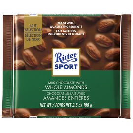 Ritter Sport Milk Whole Almond 11/100g - Chocolate and Chocolate Bars -  - Tevan Enterprises - Canadian Wholesale Confections