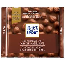 Ritter Sport Milk Whole Hazelnut 10/100g - Chocolate and Chocolate Bars -  - Tevan Enterprises - Canadian Wholesale Confections